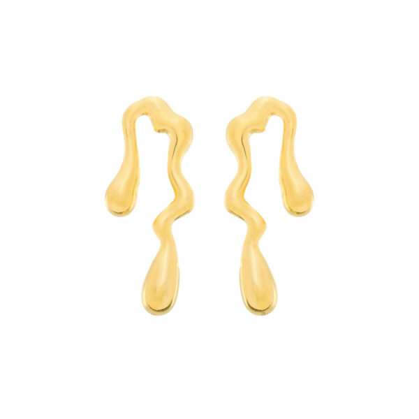 Brinco Dourado Orgânico de Gota