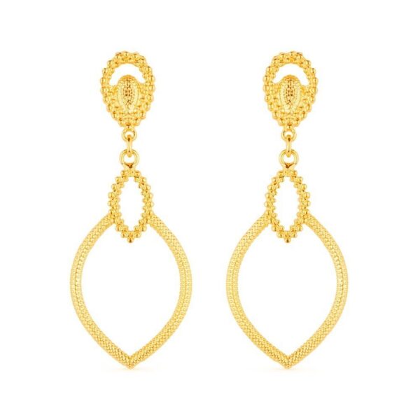 Brinco Dourado Luxo Gota de Gala