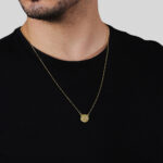 Escapulário Dourado Masculino Redondo São Jorge